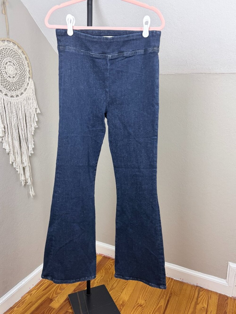 FRAME | Dark Wash The Jet Set Flare High Rise Pull-On Stretch Denim Jeans Retro